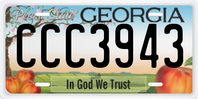 GA license plate CCC3943