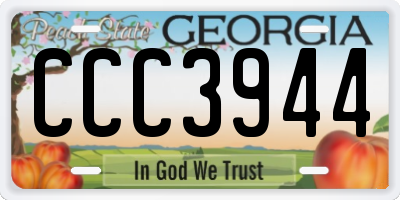 GA license plate CCC3944