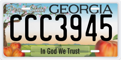 GA license plate CCC3945
