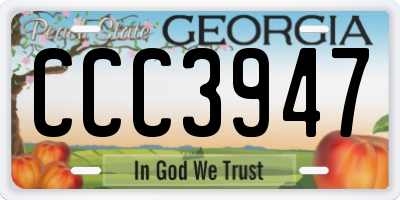 GA license plate CCC3947