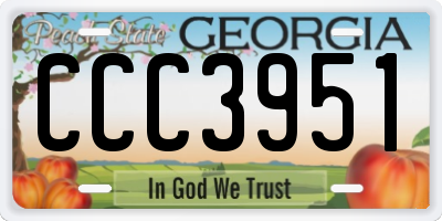 GA license plate CCC3951