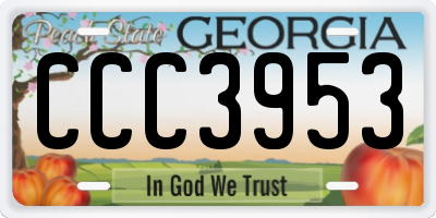 GA license plate CCC3953