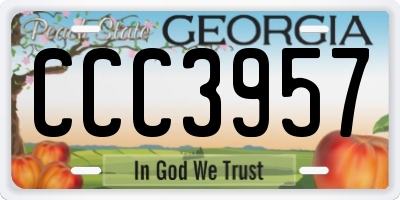 GA license plate CCC3957