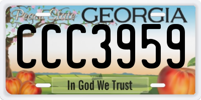 GA license plate CCC3959