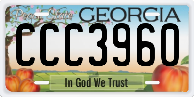 GA license plate CCC3960
