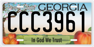 GA license plate CCC3961