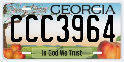 GA license plate CCC3964