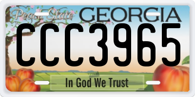GA license plate CCC3965
