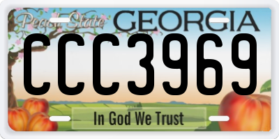 GA license plate CCC3969