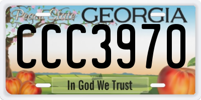 GA license plate CCC3970