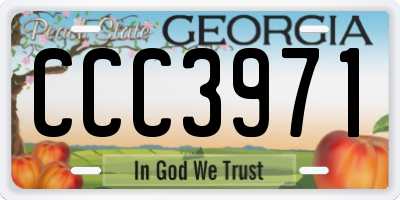 GA license plate CCC3971