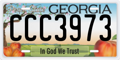 GA license plate CCC3973