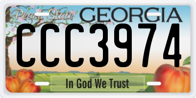 GA license plate CCC3974
