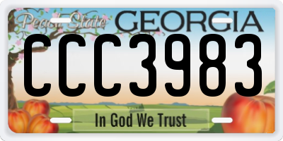 GA license plate CCC3983