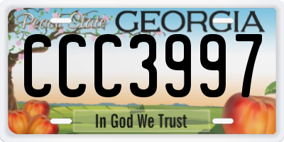 GA license plate CCC3997