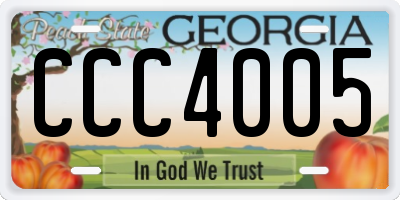 GA license plate CCC4005