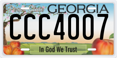 GA license plate CCC4007
