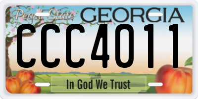 GA license plate CCC4011