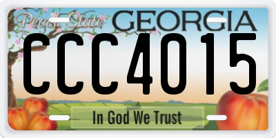 GA license plate CCC4015