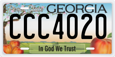 GA license plate CCC4020