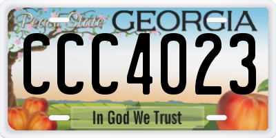 GA license plate CCC4023