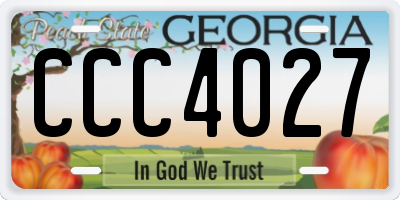 GA license plate CCC4027