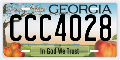 GA license plate CCC4028