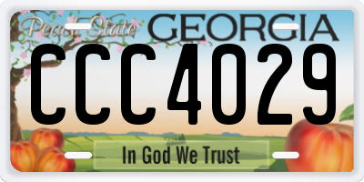 GA license plate CCC4029