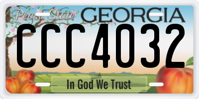 GA license plate CCC4032