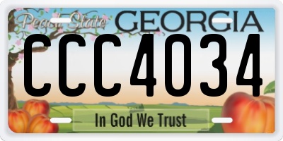 GA license plate CCC4034