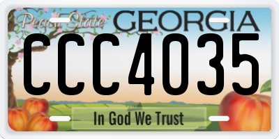 GA license plate CCC4035