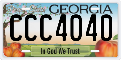 GA license plate CCC4040