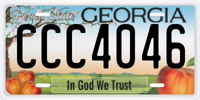 GA license plate CCC4046
