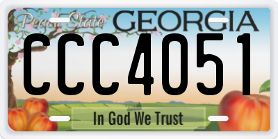 GA license plate CCC4051