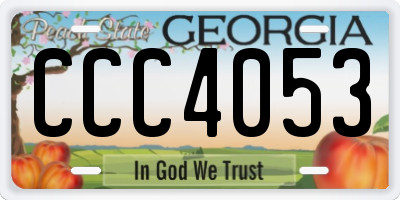 GA license plate CCC4053