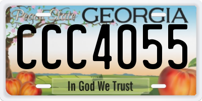GA license plate CCC4055