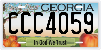 GA license plate CCC4059