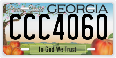 GA license plate CCC4060