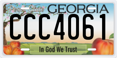 GA license plate CCC4061