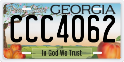 GA license plate CCC4062