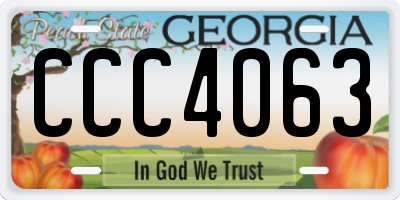 GA license plate CCC4063