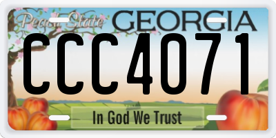 GA license plate CCC4071