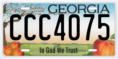 GA license plate CCC4075