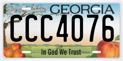 GA license plate CCC4076
