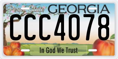 GA license plate CCC4078