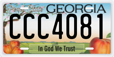 GA license plate CCC4081