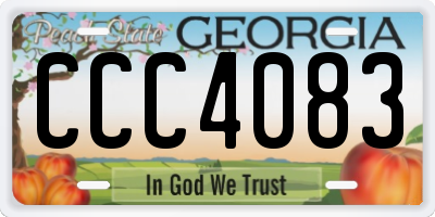 GA license plate CCC4083