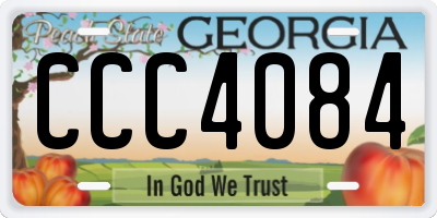 GA license plate CCC4084