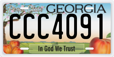 GA license plate CCC4091