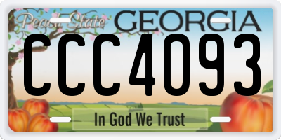 GA license plate CCC4093